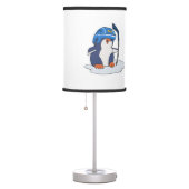 Penguin hockey player | choose background color table lamp (Right)
