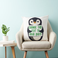 Penguin holding a sign with custom message
