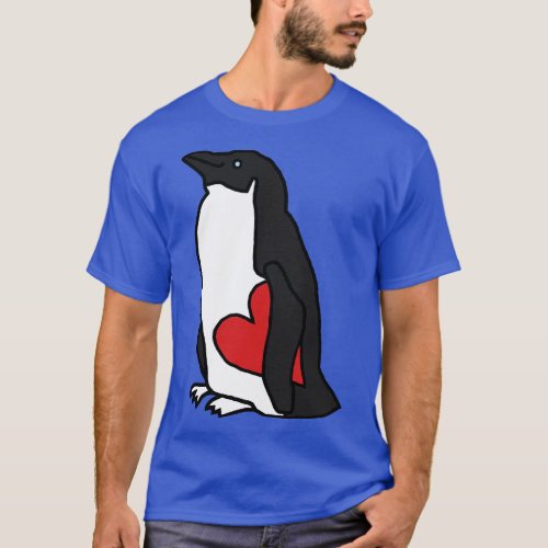 Penguin Holding Your Heart of Love on Valentines D T_Shirt