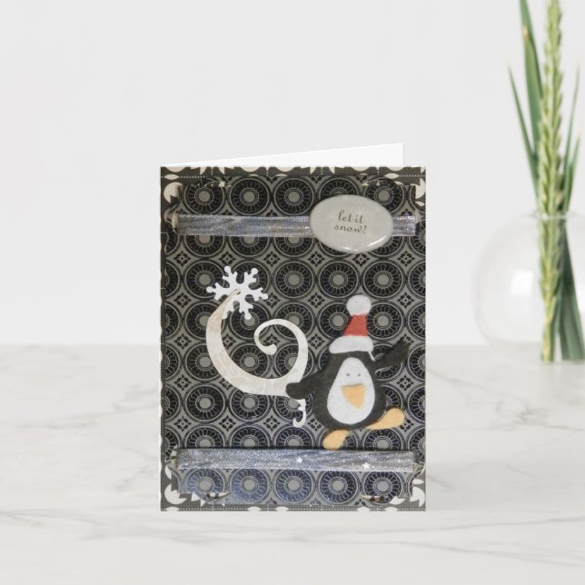 Penguin Holiday Greeting Card (Front)