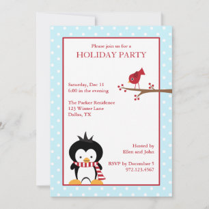 Penguin Holiday Invitations