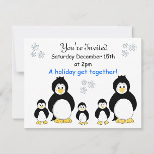 Penguin Holiday Party Invitation