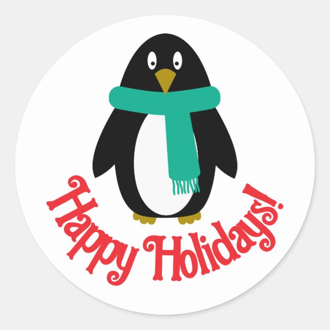 Penguin holiday sticker (Front)