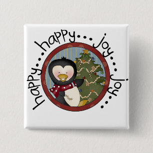 Penguin Holiday T-shirts and Gifts Button