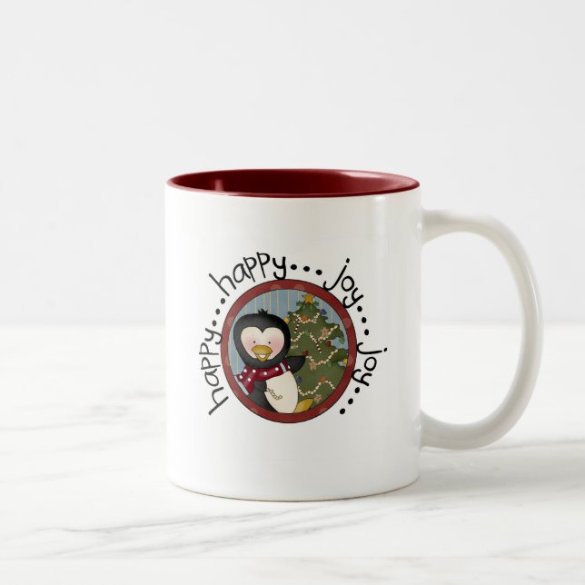 Penguin Holiday T-shirts and Gifts Two-Tone Coffee Mug (Right)