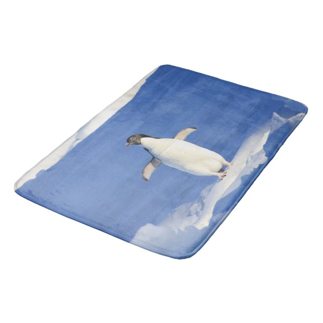 Penguin hug bathroom mat (Angled)