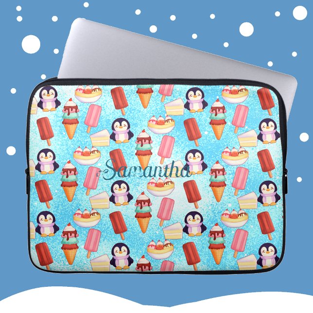 Penguin Ice Cream Sweets Laptop Sleeve (Creator Uploaded)