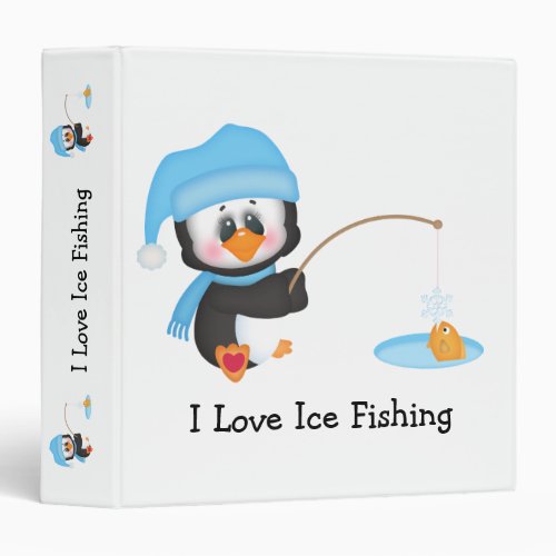 Penguin Ice Fishing 3 Ring Binder