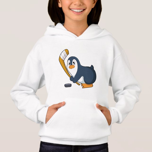Penguin Ice hockey Ice hockey stick Hoodie (Front)