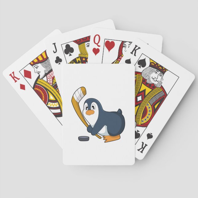 Penguin Ice hockey Ice hockey stick Poker Cards (Back)