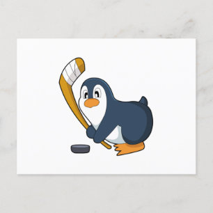 Penguin Ice hockey Ice hockey stick Postcard