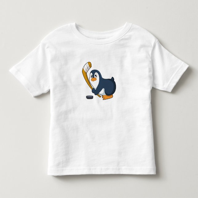 Penguin Ice hockey Ice hockey stick Toddler T-shirt (Front)