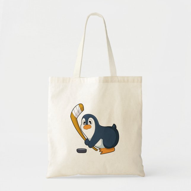 Penguin Ice hockey Ice hockey stick Tote Bag (Front)