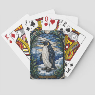 Penguin Ice Shelf Illumina Stained Glass Poker Cards