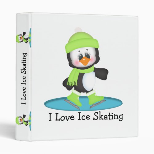 Penguin Ice Skating 3 Ring Binder