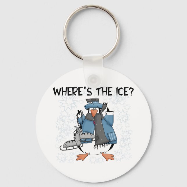 Penguin Ice Skating Keychain (Front)