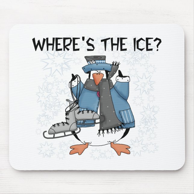 Penguin Ice Skating Mouse Pad (Front)