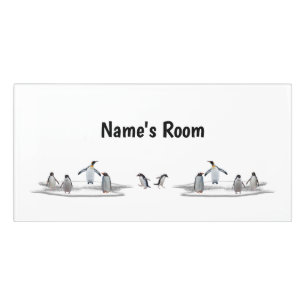 Penguin Iceberg Party Door Name Plate Sign
