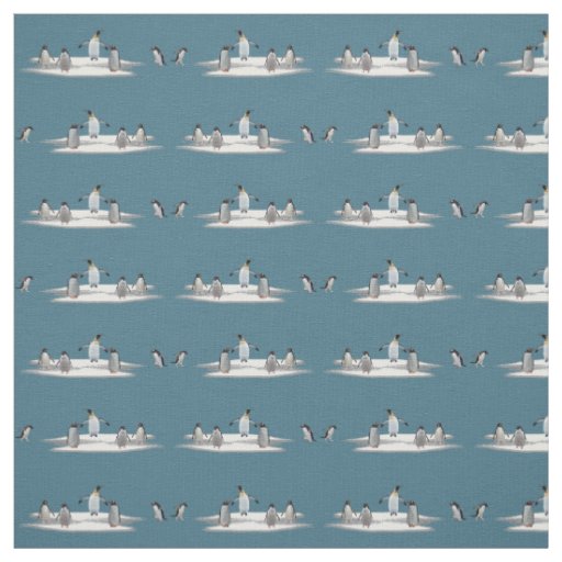 Penguin Iceberg Party Fabric (Turquoise)