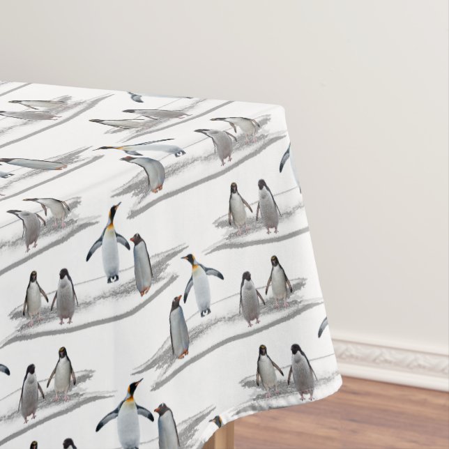 Penguin Iceberg Party Tablecloth (In Situ)