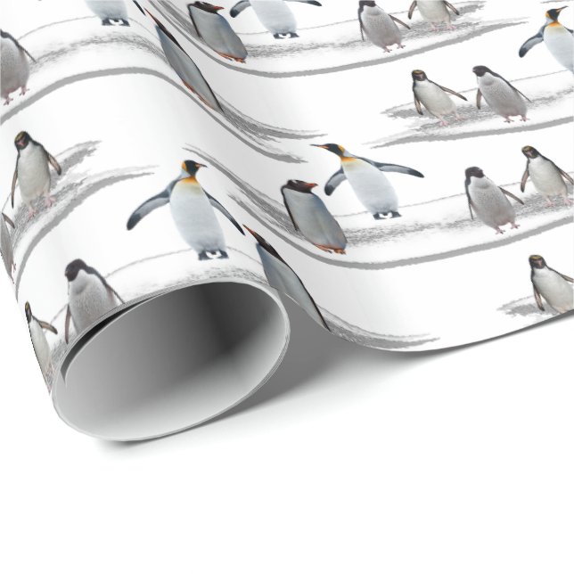 Penguin Iceberg Party Wrapping Paper(choose color) Wrapping Paper (Roll Corner)