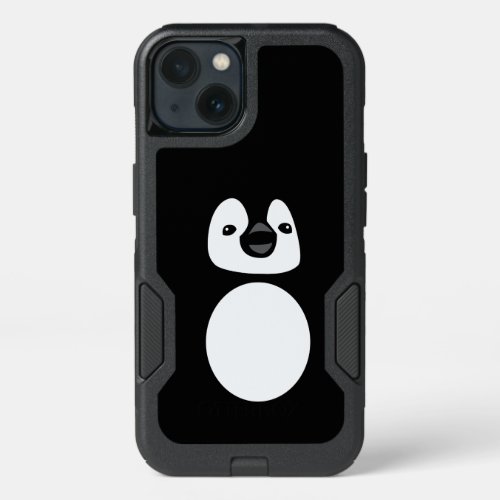 Penguin illustration Black and white Cute Modern iPhone 13 Case