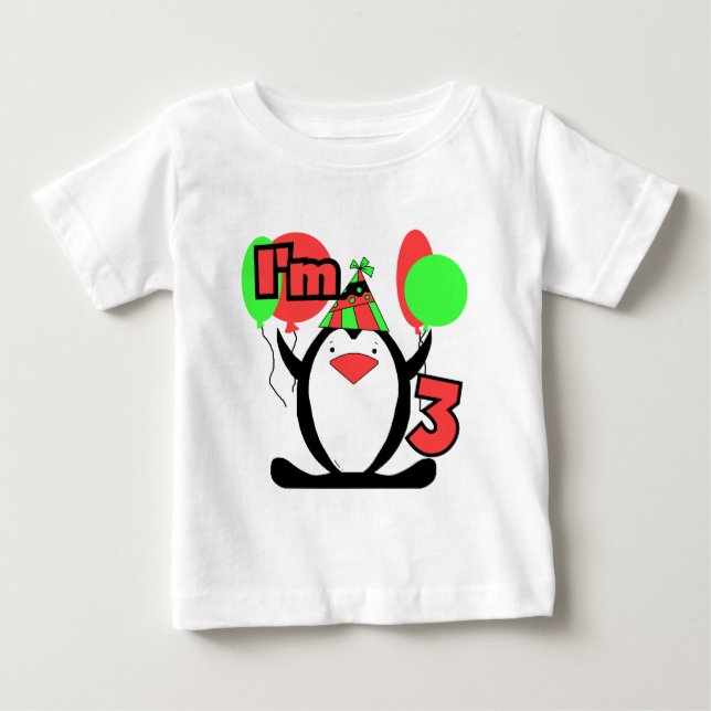Penguin I'm 3 Birthday Tshirts and Gifts (Front)