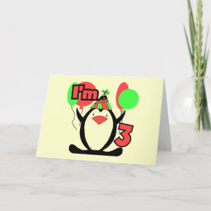 Penguin I'm 3 Birthday Tshirts and Gifts Card