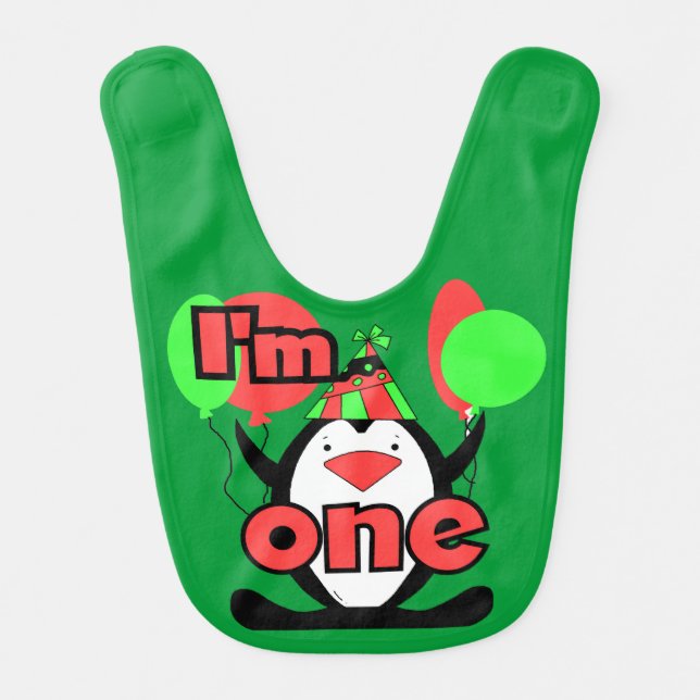 Penguin I'm One First Birthday Bib (Front)