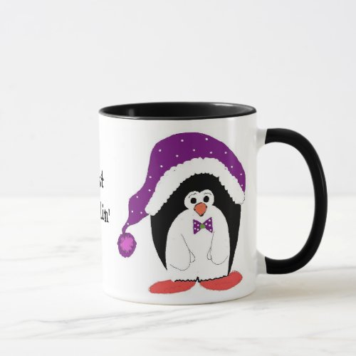 Penguin in a Purple Hat Mug