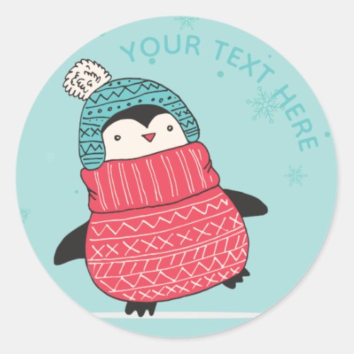 Penguin in a Sweater Cute Envelope Seals