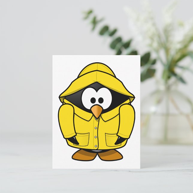 Penguin In A Yellow Raincoat Invitations (Creator Uploaded)