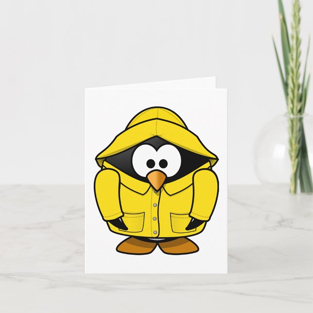 Penguin In A Yellow Raincoat Note Cards (Creator Uploaded)