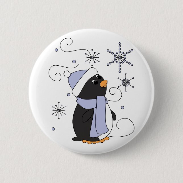 Penguin in Awe Button (Front)