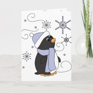 Penguin in Awe Holiday Card