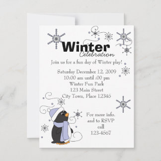 Penguin in Awe Invitation