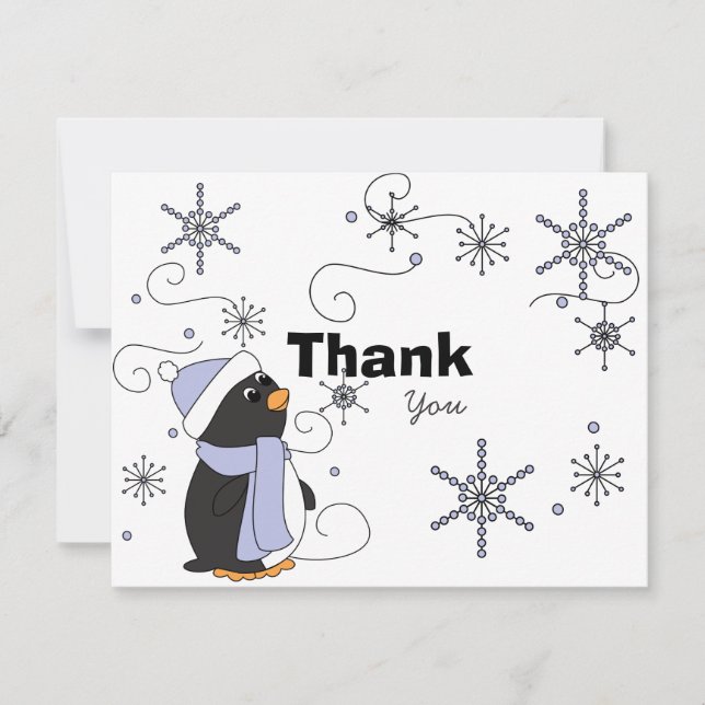 Penguin in Awe Thank You Note (Front)