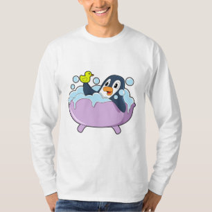 Penguin in Bathtub with Duck T-Shirt