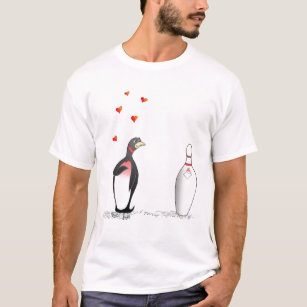 Penguin in Love with Bowling Pin T-Shirt