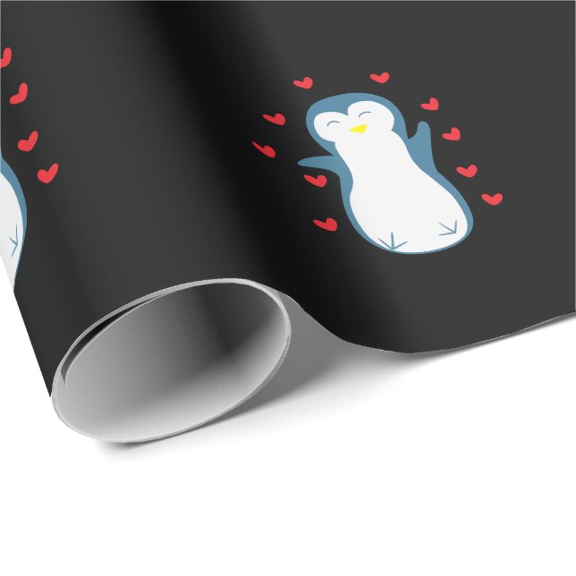 penguin in love wrapping paper (Roll Corner)