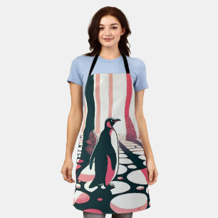 Penguin In Pink Salmon Dark Magic Mystical Apron