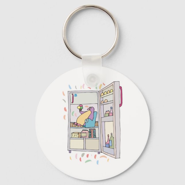 penguin in the fridge keychain (Front)