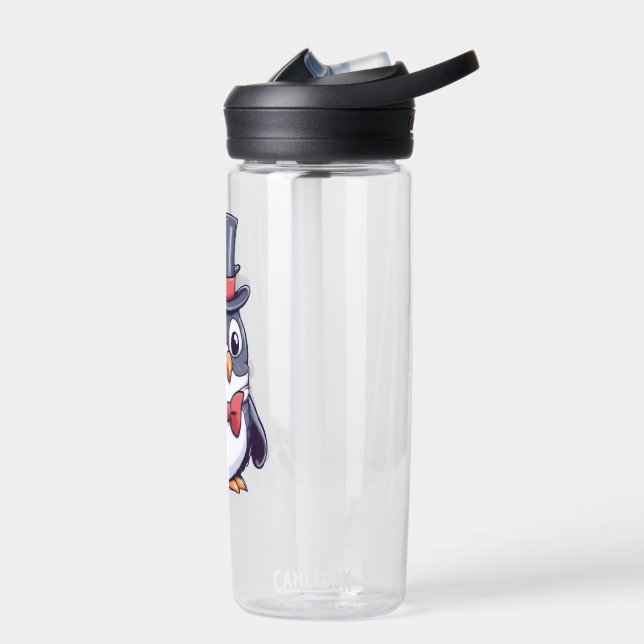Penguin in top hat water bottle (Left)