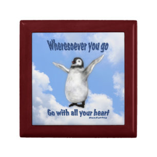 Penguin Inspirational Confucius Quote Jewelry Box