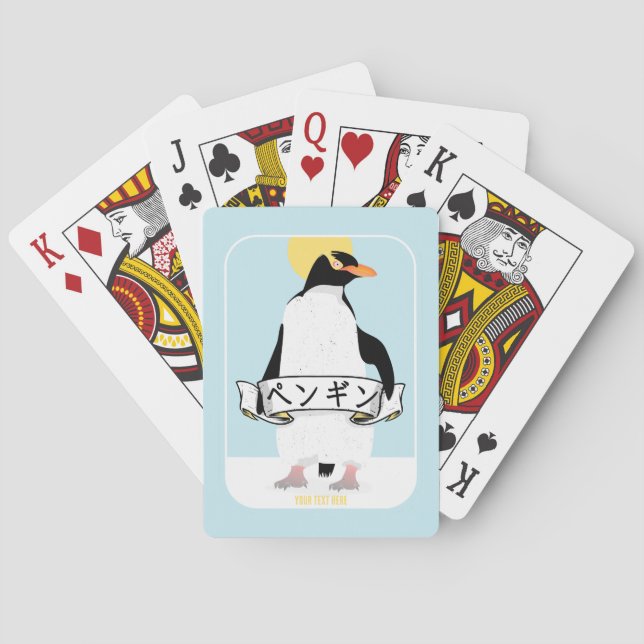 Penguin Japanese writing that reads penguin Poker Cards (Back)
