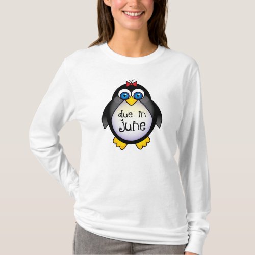 Penguin June Baby Announcement T_Shirt