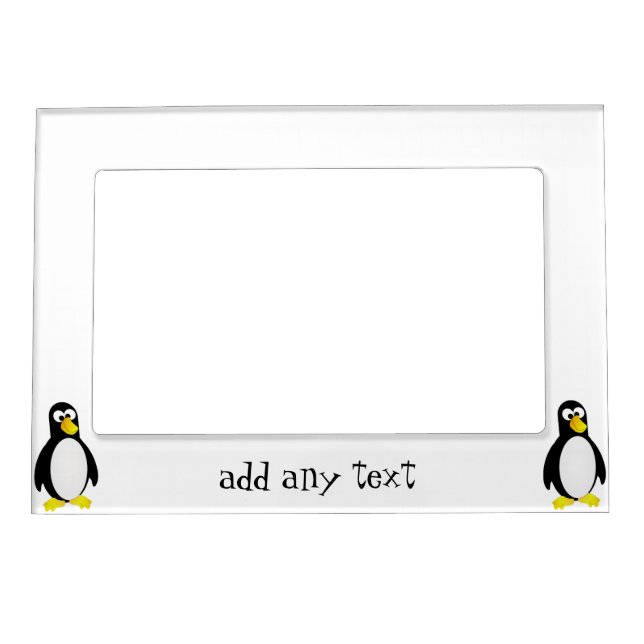 Penguin Just Add Text Magnetic Photo Frame (Front)