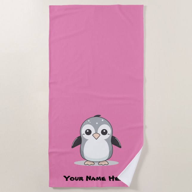 Penguin Kids Beach Towel (Front)