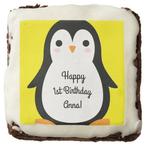 Penguin Kids Birthday Party Cute Winter Brownie