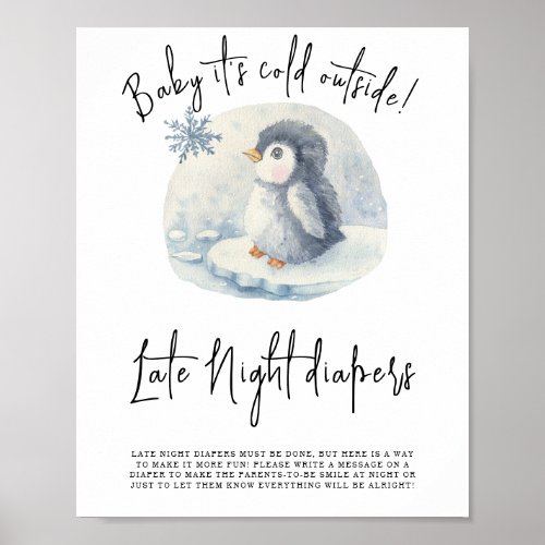 Penguin _ Late Night diapers Poster